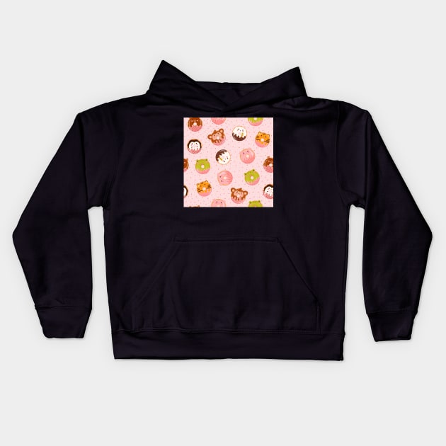 Animal donuts Kids Hoodie by Lozovytska